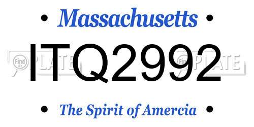 ITQ2992 Massachusetts License Plate