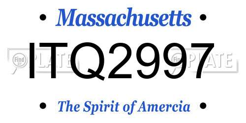 ITQ2997 Massachusetts License Plate