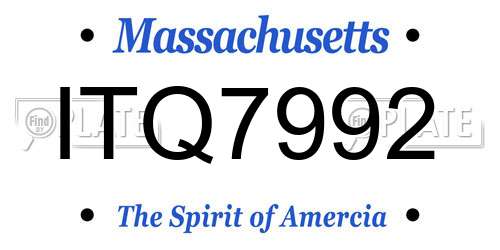 ITQ7992 Massachusetts License Plate