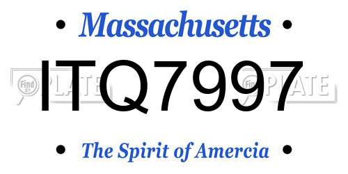 ITQ7997 Massachusetts License Plate