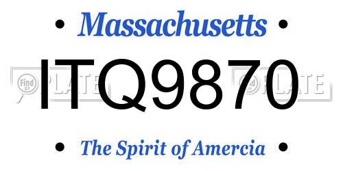 ITQ9870 Massachusetts License Plate