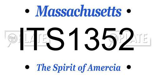 ITS1352 Massachusetts License Plate