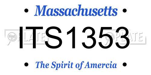 ITS1353 Massachusetts License Plate