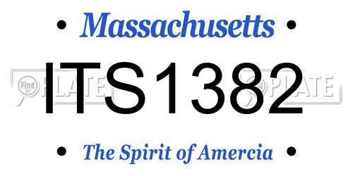 ITS1382 Massachusetts License Plate