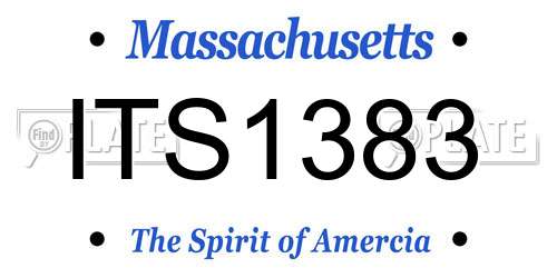 ITS1383 Massachusetts License Plate