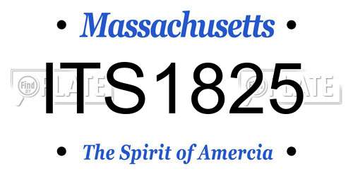 ITS1825 Massachusetts License Plate