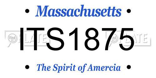 ITS1875 Massachusetts License Plate