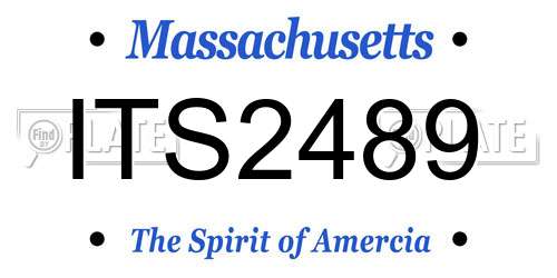 ITS2489 Massachusetts License Plate