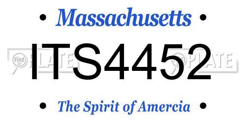 ITS4452 Massachusetts License Plate