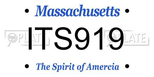 ITS919 Massachusetts License Plate