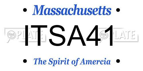 ITSA41 Massachusetts License Plate