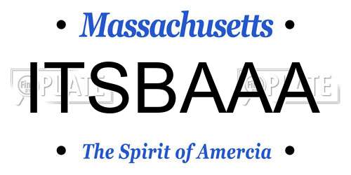 ITSBAAA Massachusetts License Plate
