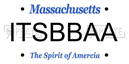 ITSBBAA Massachusetts License Plate