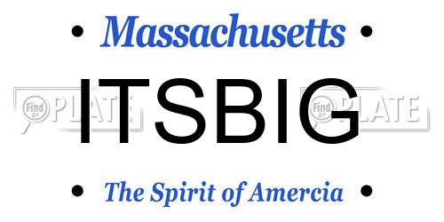 ITSBIG Massachusetts License Plate