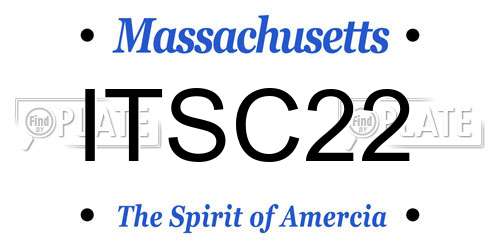 ITSC22 Massachusetts License Plate