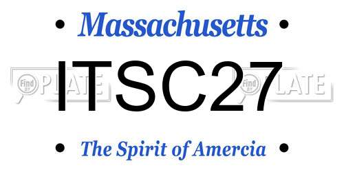 ITSC27 Massachusetts License Plate