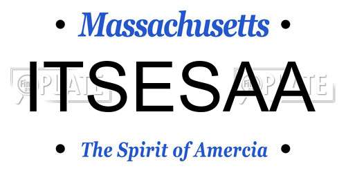 ITSESAA Massachusetts License Plate