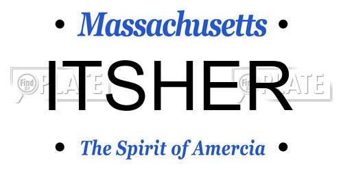 ITSHER Massachusetts License Plate