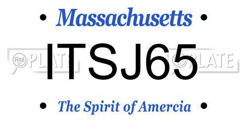 ITSJ65 Massachusetts License Plate