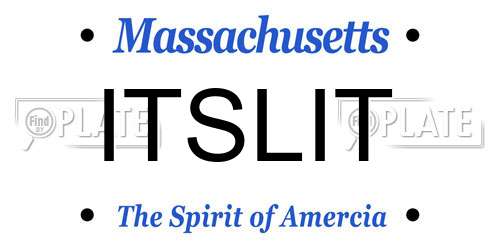 ITSLIT Massachusetts License Plate