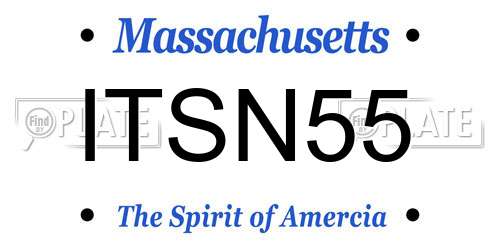 ITSN55 Massachusetts License Plate