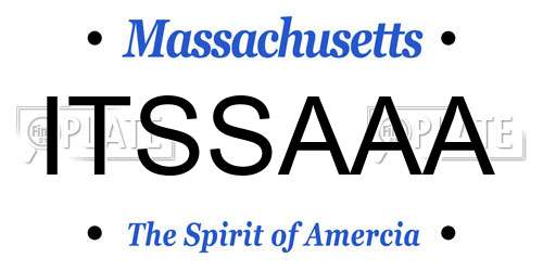 ITSSAAA Massachusetts License Plate
