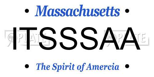ITSSSAA Massachusetts License Plate