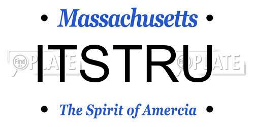 ITSTRU Massachusetts License Plate