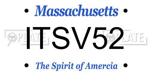 ITSV52 Massachusetts License Plate