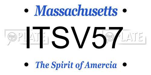 ITSV57 Massachusetts License Plate