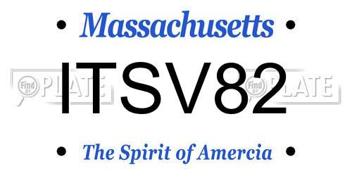 ITSV82 Massachusetts License Plate
