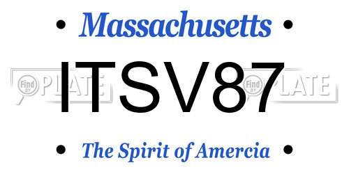 ITSV87 Massachusetts License Plate