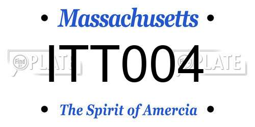 ITT004 Massachusetts License Plate
