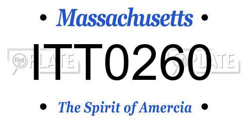 ITT0260 Massachusetts License Plate