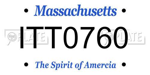 ITT0760 Massachusetts License Plate