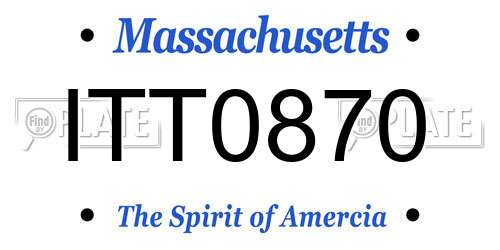 ITT0870 Massachusetts License Plate