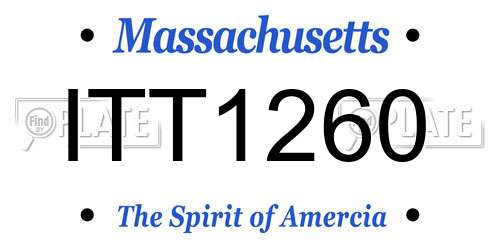 ITT1260 Massachusetts License Plate