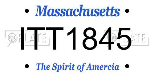 ITT1845 Massachusetts License Plate