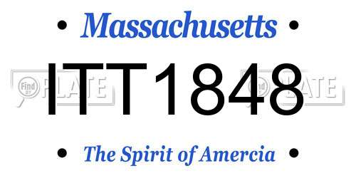 ITT1848 Massachusetts License Plate
