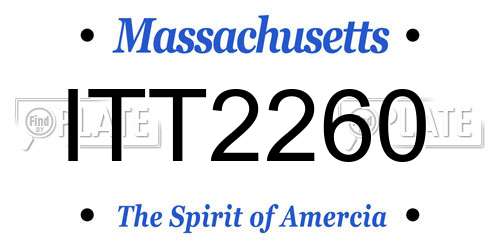 ITT2260 Massachusetts License Plate