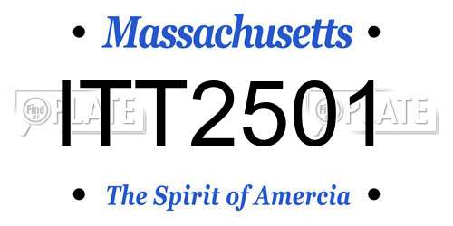ITT2501 Massachusetts License Plate