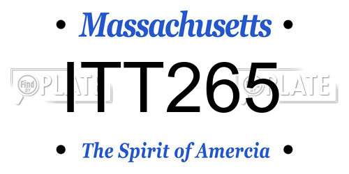 ITT265 Massachusetts License Plate