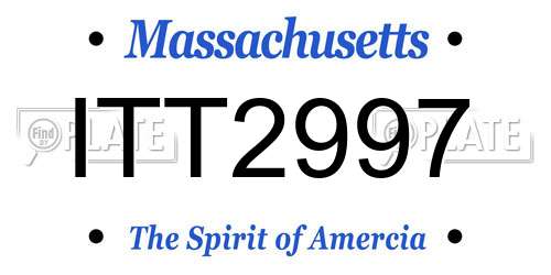 ITT2997 Massachusetts License Plate