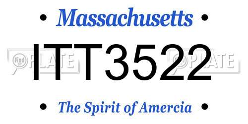 ITT3522 Massachusetts License Plate