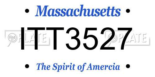 ITT3527 Massachusetts License Plate