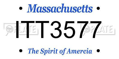 ITT3577 Massachusetts License Plate