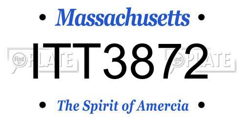 ITT3872 Massachusetts License Plate