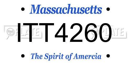 ITT4260 Massachusetts License Plate