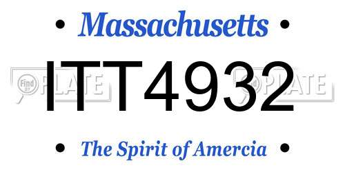 ITT4932 Massachusetts License Plate