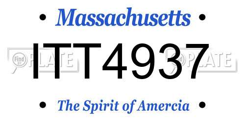 ITT4937 Massachusetts License Plate